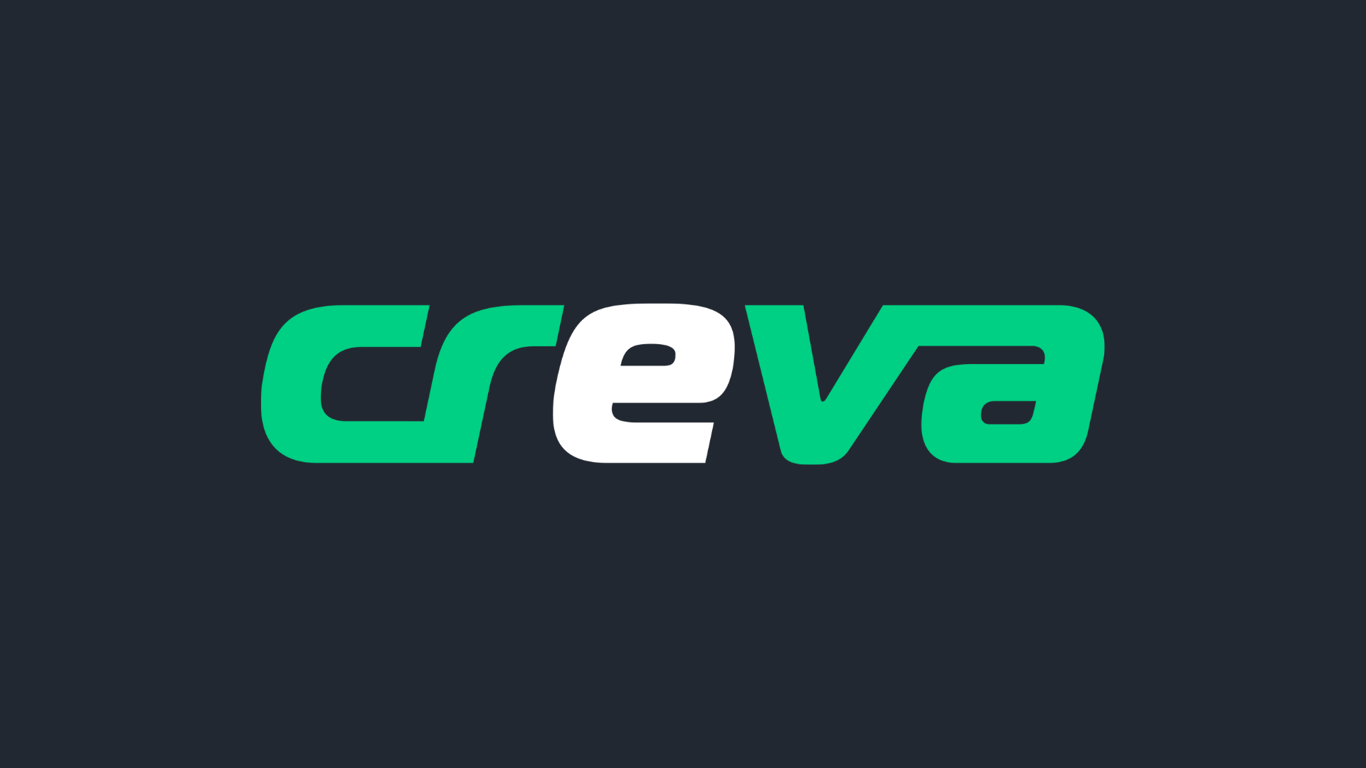 Logotyp Creva Zielony logotyp Creva na ciemnym tle